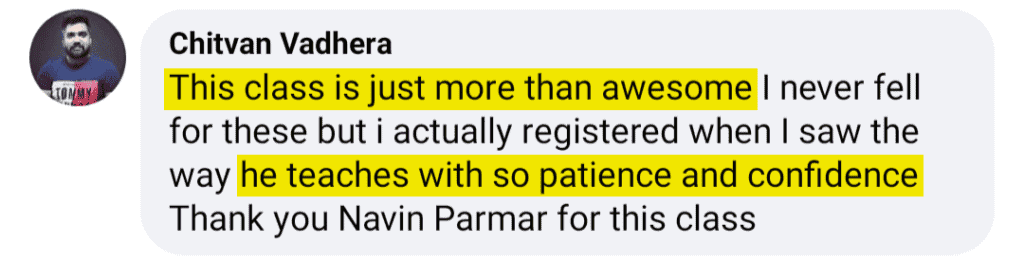 Chitvan Vadhera Feedback