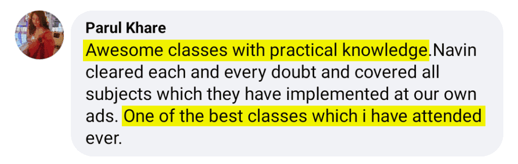 Parul Khare Feedback