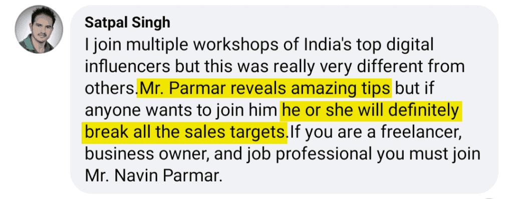 Satpal Singh Feedback