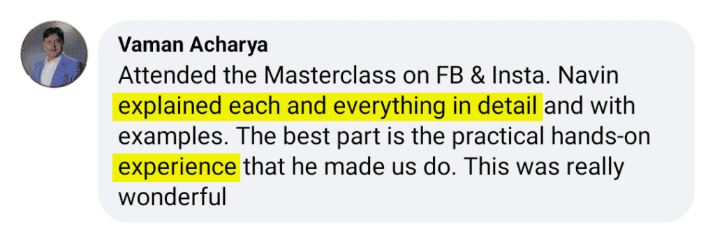 Vaman Acharya Feedback
